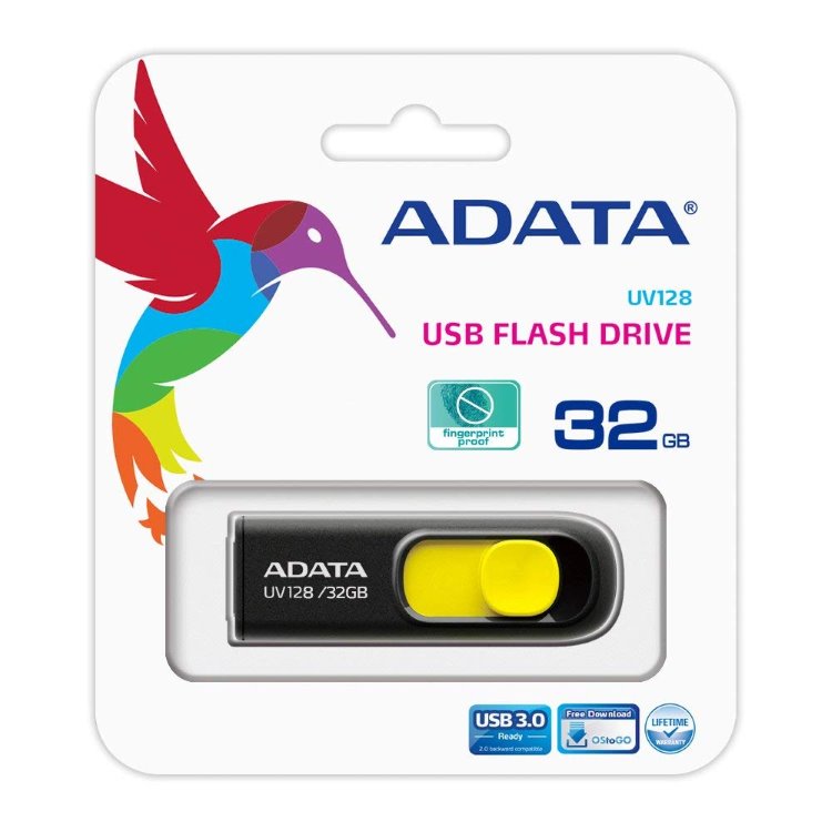 USB klíč A-DATA UV128, 32GB, USB 3.1-rychlost 90/40 MB/s (AUV128-32G-RBY)