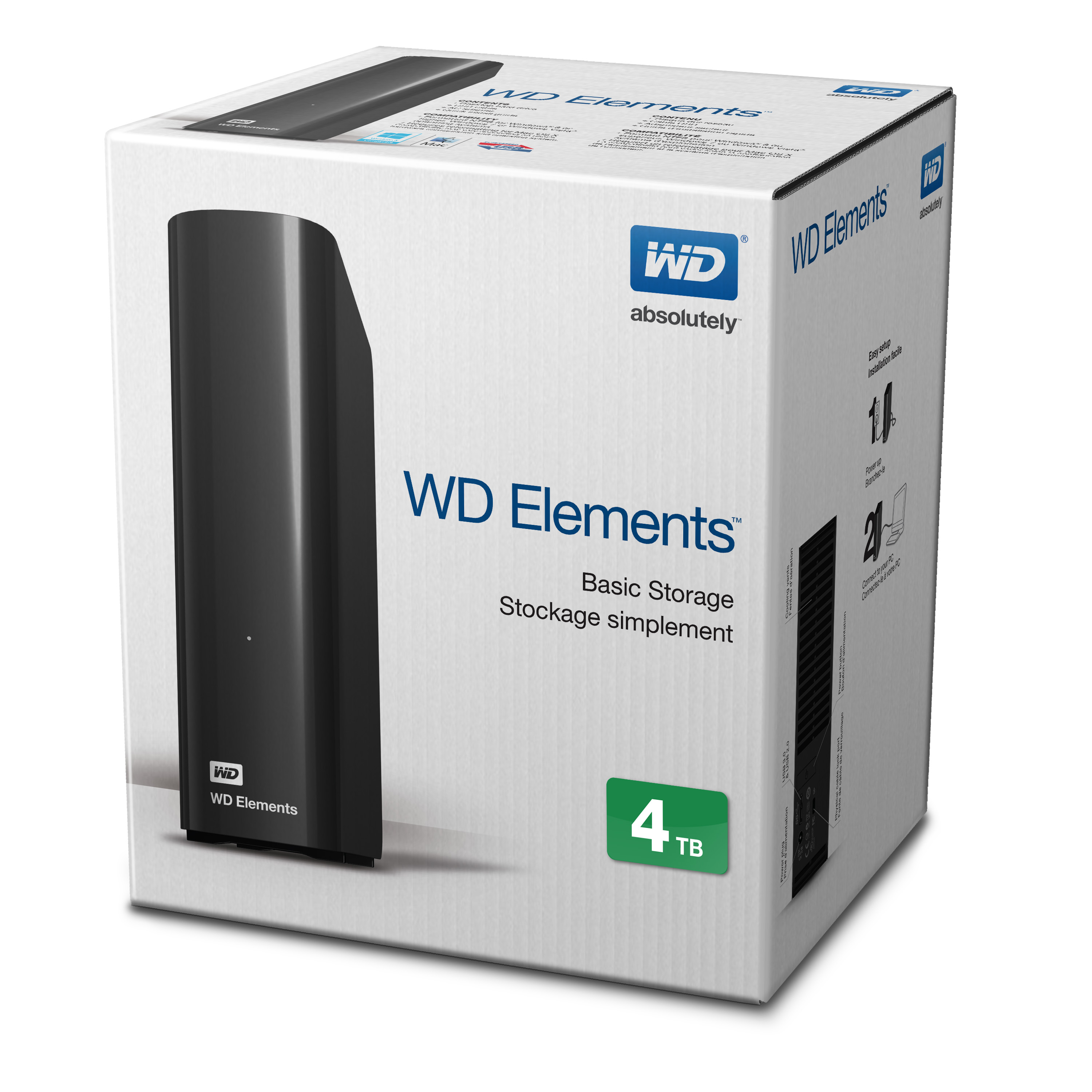 WD HDD Elements Desktop, 4TB, USB 3.1