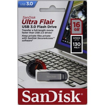 USB klíč SanDisk Ultra Flair, 16GB, USB 3.0-rychlost 130 MB/s (SDCZ73-016G-G46)