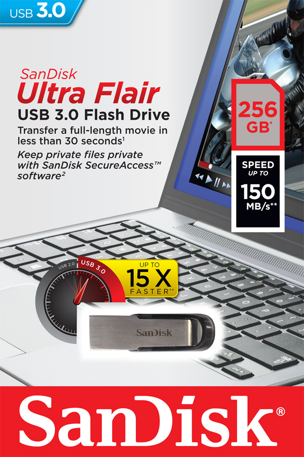 USB klíč SanDisk Ultra Flair, 256GB, USB 3.0-rychlost 150 MB/s (SDCZ73-256G-G46) USB klíč SanDisk Ultra Flair, 256GB, USB 3.0-rychlost 150 MB/s (SDCZ73-256G-G46)