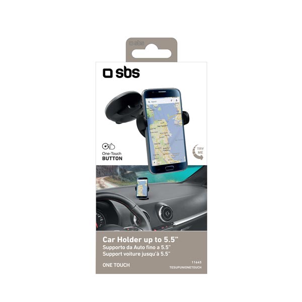 SBS držák do auta (s přísavkou) pro smartphone s dispejem do 5,5"
