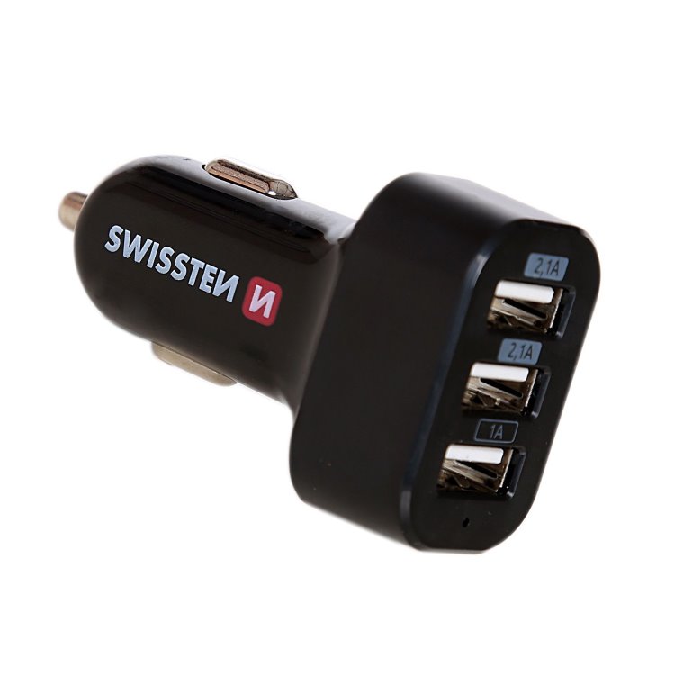 Autonabíječka Swissten 5.2A s 3 USB vstupy