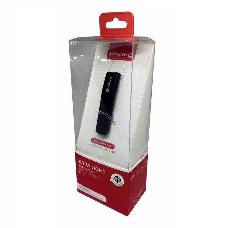 Bluetooth mono headset Swissten UltraLight UL-9, černý Bluetooth mono headset Swissten UltraLight UL-9, černý