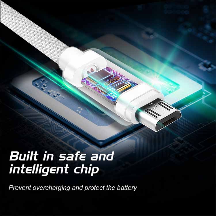 Datový kabel Swissten textilní s Micro-USB konektorem a podporou rychlonabíjení, Silver