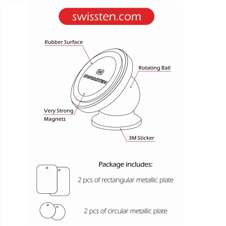 Magnetický držák Swissten S-Grip M2 na palubní desku Magnetický držák Swissten S-Grip M2 na palubní desku