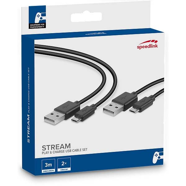 Set nabíjecích kabelů Speedlink Stream Play & Charge USB Cable Set pro PS4
