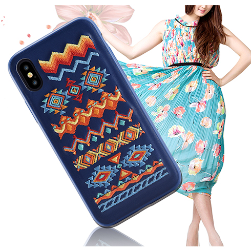 Devia kryt Flower Embroidery Case pro iPhone X/XS, bohemian