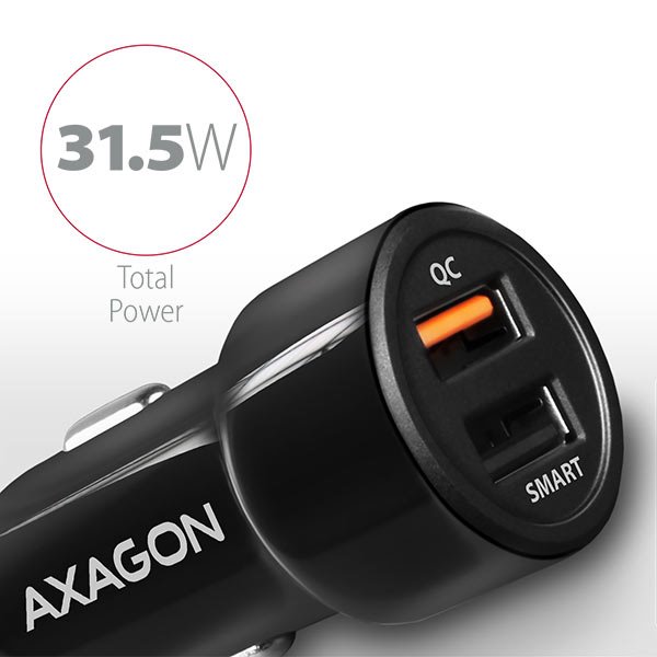 Autonabíječka AXAGON PWC-QC5 QuickCharge 3.0-31W, Black