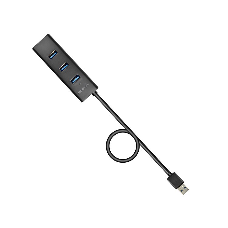 AXAGON HUE-S2BL 4x USB 3.0 hub s podporou rychlonabíjení + síťový adaptér