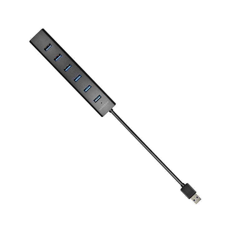 AXAGON HUE-SA7BP 7x USB 3.0 hub s podporou rychlonabíjení, Black AXAGON HUE-SA7BP 7x USB 3.0 hub s podporou rychlonabíjení, Black