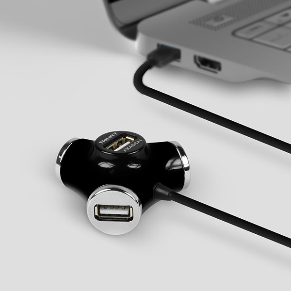 AXAGON HUE-X3 4x USB 2.0 Trinity hub, Black AXAGON HUE-X3 4x USB 2.0 Trinity hub, Black