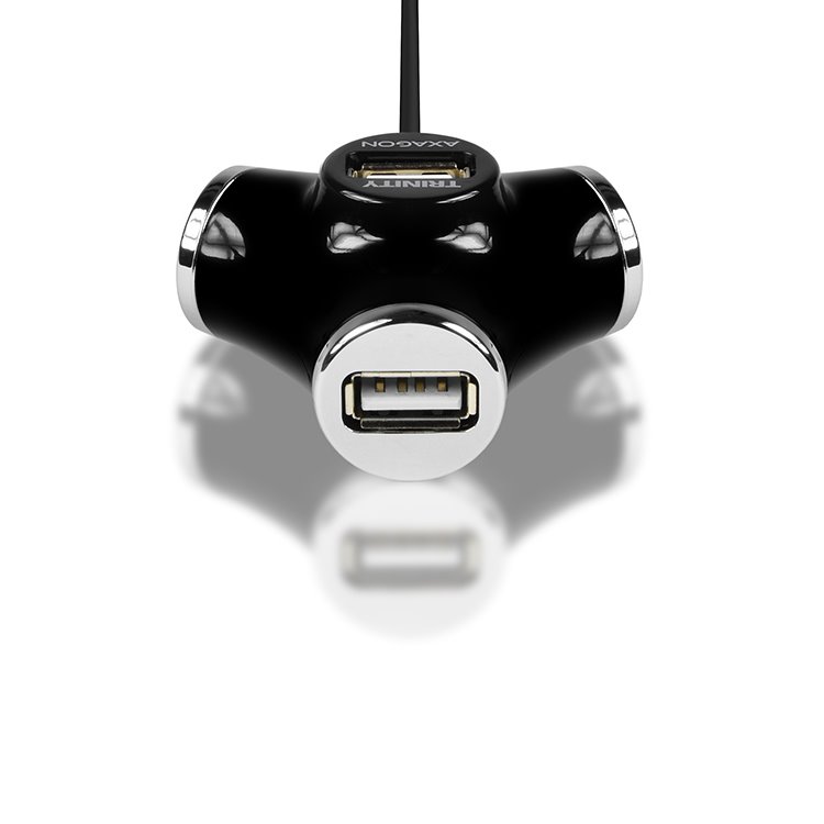 AXAGON HUE-X3 4x USB 2.0 Trinity hub, Black AXAGON HUE-X3 4x USB 2.0 Trinity hub, Black