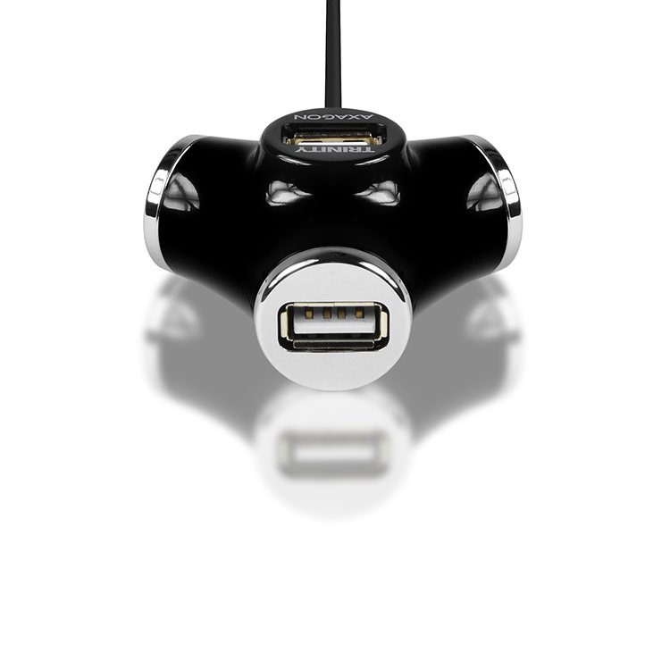 AXAGON HUE-X3 4x USB 2.0 Trinity hub, Black