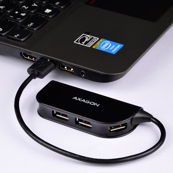 AXAGON HUE-X4 4x USB 2.0 Ready hub, Black