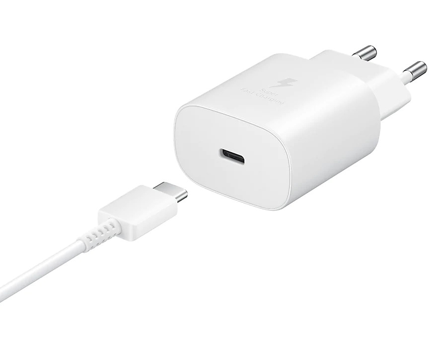 Rychlonabíječka Samsung 25W s USB-C kabelem, white