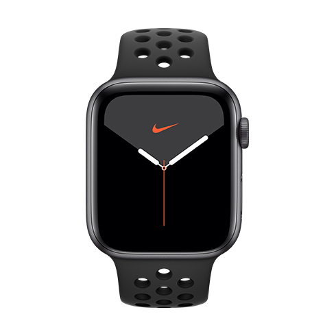 Apple Watch Nike Series 5 GPS, 44mm vesmírná šedá Aluminium Case with Anthracite/černá Nike Sport Band - S/M & M/L Apple Watch Nike Series 5 GPS, 44mm vesmírná šedá Aluminium Case with Anthracite/černá Nike Sport Band - S/M & M/L