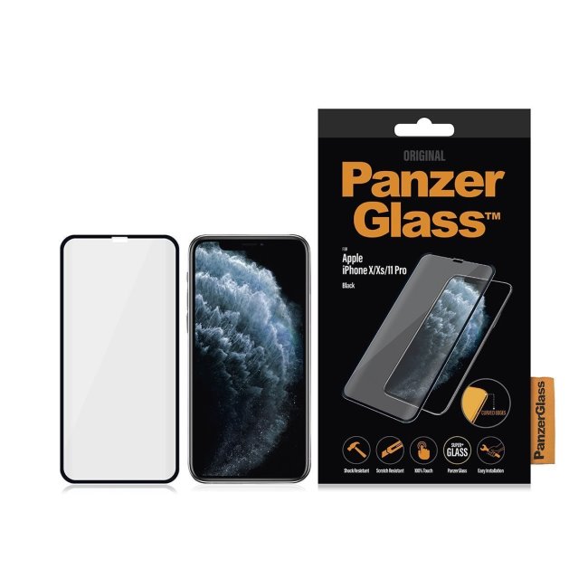 Ochranné temperované sklo PanzerGlass Case Friendly pro Apple iPhone 11 Pro/Xs/X, černé