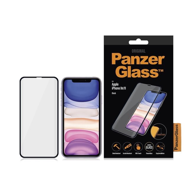 Ochranné temperované sklo PanzerGlass Case Friendly pro Apple iPhone 11/XR, černé