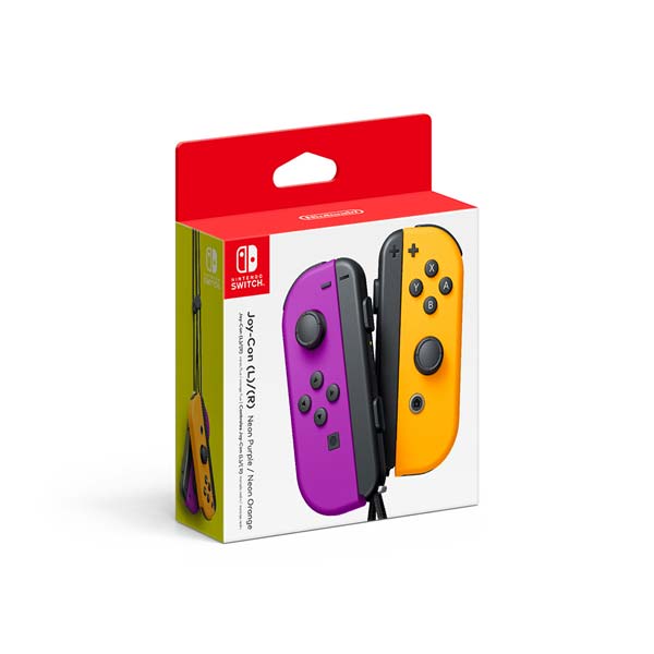 Ovladače Nintendo Joy-Con Pair, neonově fialový / neonově oranžový Ovladače Nintendo Joy-Con Pair, neonově fialový / neonově oranžový