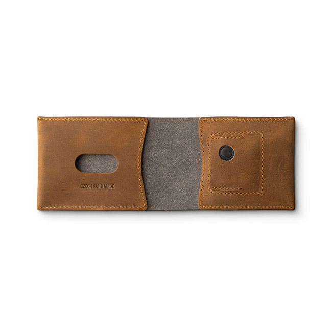 FIXED Smile Kožená peněženka se smart trackerem a motion senzorem, hnědá