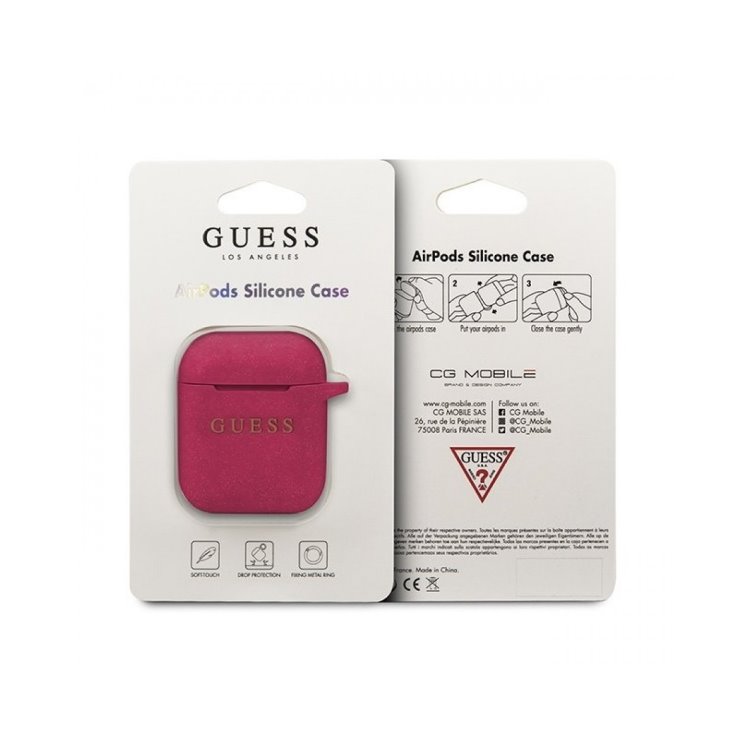 GUESS silikonový obal pro Apple AirPods (GUACCSILGLFU), Fuchsia GUESS silikonový obal pro Apple AirPods (GUACCSILGLFU), Fuchsia
