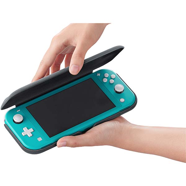 Nintendo Switch Lite překlápěcí pouzdro a ochranná fólie, šedé Nintendo Switch Lite překlápěcí pouzdro a ochranná fólie, šedé