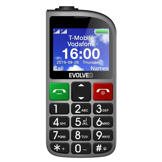 Evolveo EasyPhone FM, Grey + nabíjecí stojan Evolveo EasyPhone FM, Grey + nabíjecí stojan