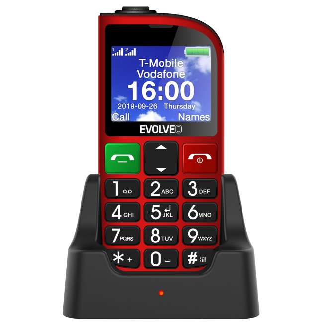 Evolveo EasyPhone FM, Red + nabíjecí stojan