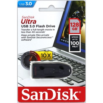 USB klíč SanDisk Ultra, 128GB, USB 3.0-rychlost 100MB/s (SDCZ48-128G-U46)