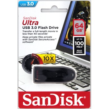 USB klíč SanDisk Ultra, 64GB, USB 3.0-rychlost 100MB/s (SDCZ48-064G-U46)