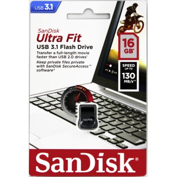 USB klíč SanDisk Ultra Fit, 16GB, USB 3.1-rychlost 130MB/s (SDCZ430-016G-G46)