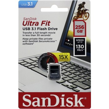 USB klíč SanDisk Ultra Fit, 256GB, USB 3.1-rychlost 130MB/s (SDCZ430-256G-G46)