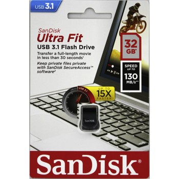 USB klíč SanDisk Ultra Fit, 32GB, USB 3.1-rychlost 130MB/s (SDCZ430-032G-G46)