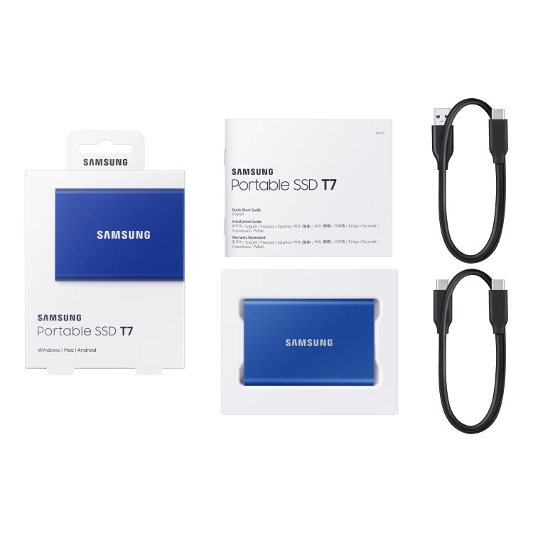 Samsung SSD T7, 1TB, USB 3.2, blue Samsung SSD T7, 1TB, USB 3.2, blue