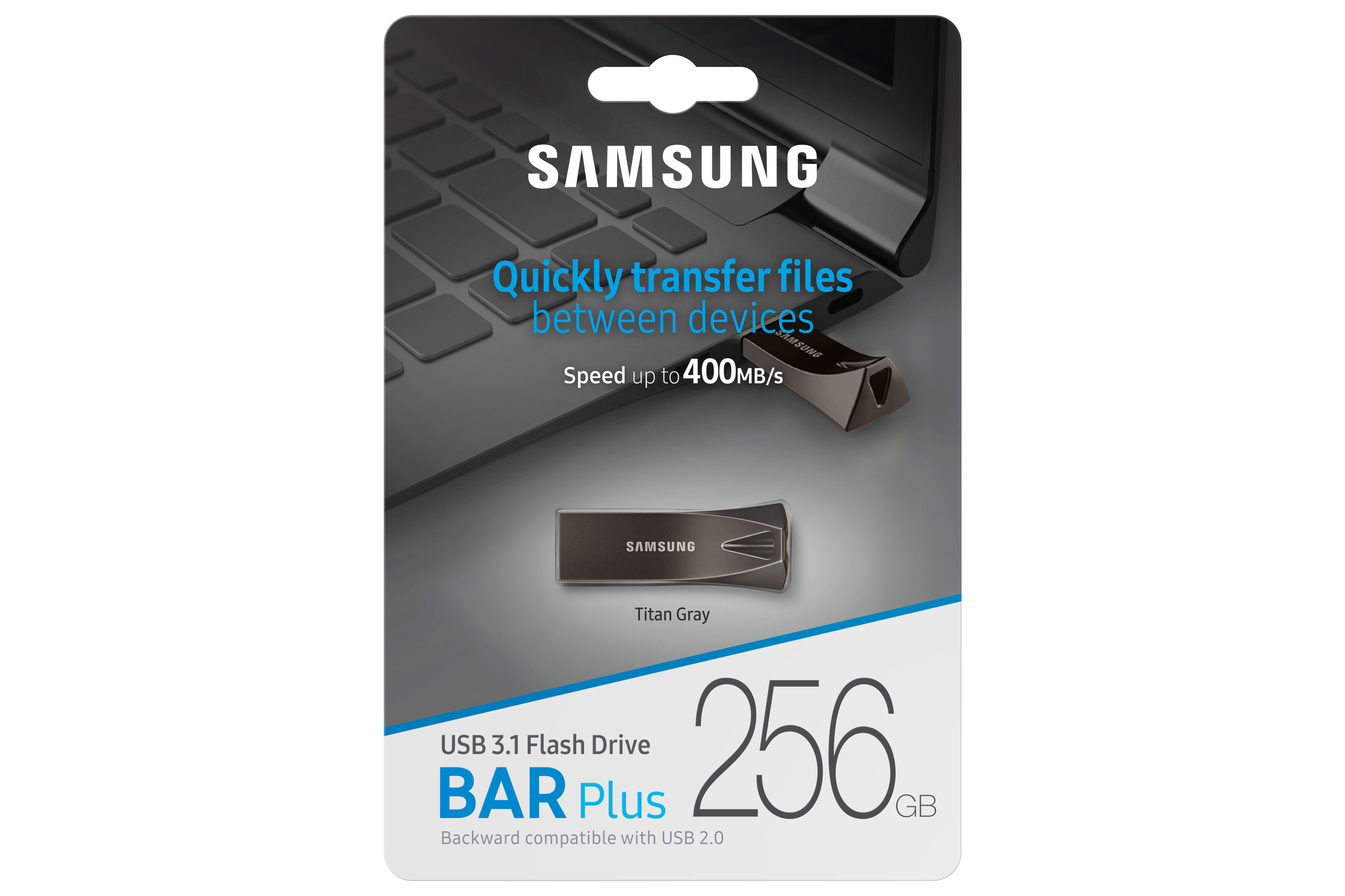 USB klíč Samsung BAR Plus, 256 GB, USB 3.2 Gen 1, šedý USB klíč Samsung BAR Plus, 256 GB, USB 3.2 Gen 1, šedý