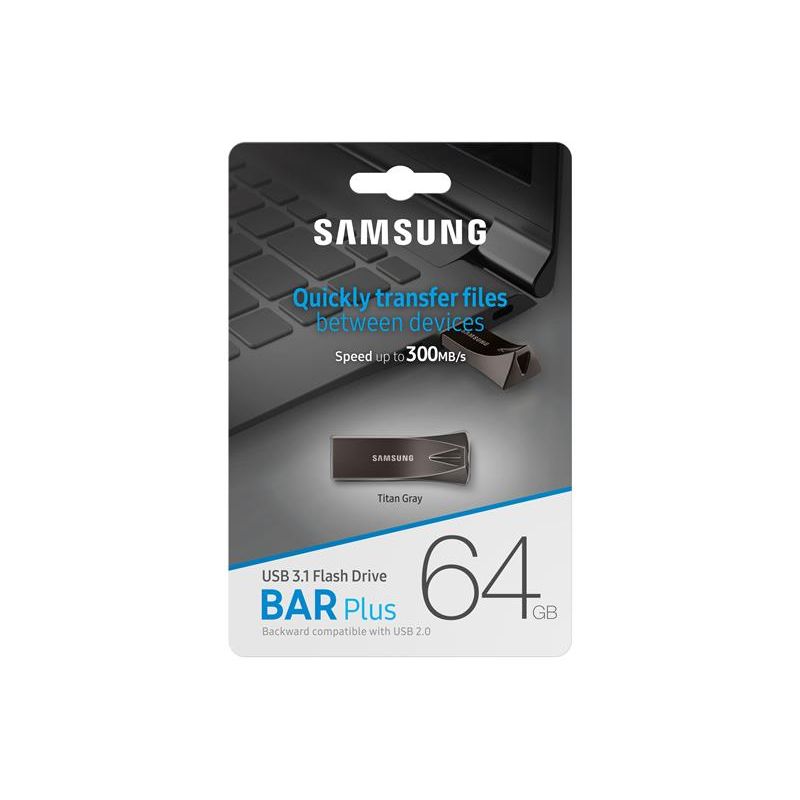 USB klíč Samsung BAR Plus, 64 GB, USB 3.2 Gen 1, šedý