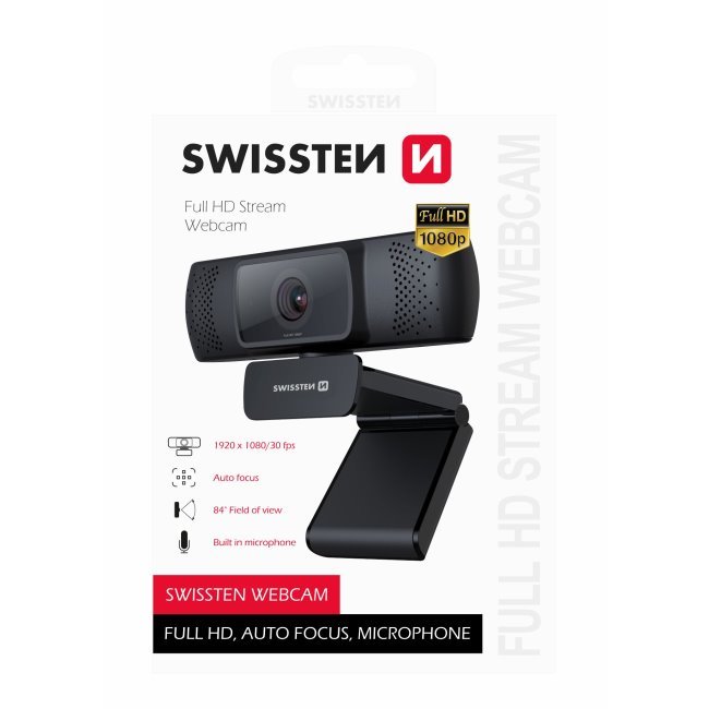 Webová kamera Swissten Webcam FHD 1080P s mikrofonem Webová kamera Swissten Webcam FHD 1080P s mikrofonem