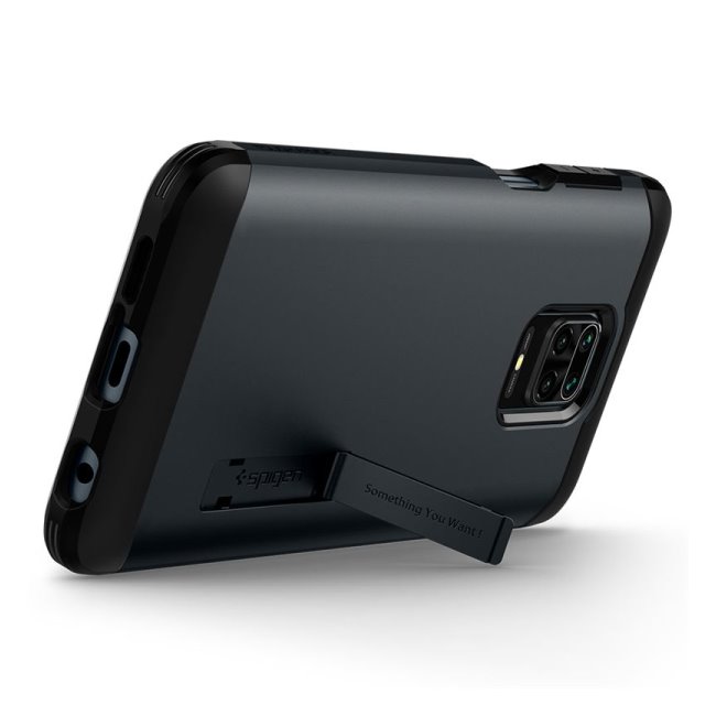 Pouzdro Spigen Tough Armor pro Xiaomi Redmi Note 9S/9 Pro, černé Pouzdro Spigen Tough Armor pro Xiaomi Redmi Note 9S/9 Pro, černé