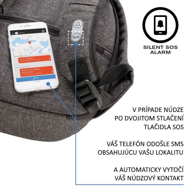 Nedobytný batoh XD Design Elle Protective, modrý Nedobytný batoh XD Design Elle Protective, modrý