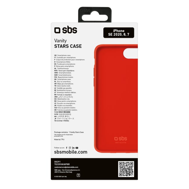 Pouzdro SBS Vanity Cover pro Apple iPhone SE 2020/8/7, červené