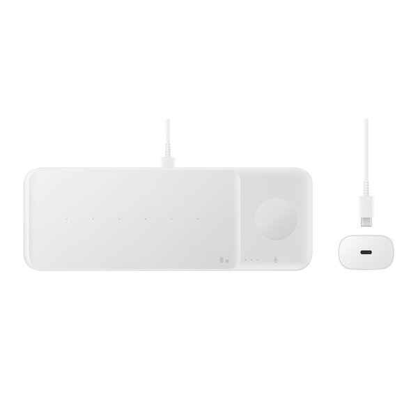 Bezdrátová nabíječka Samsung Trio s adaptérem a kabelem, white Bezdrátová nabíječka Samsung Trio s adaptérem a kabelem, white