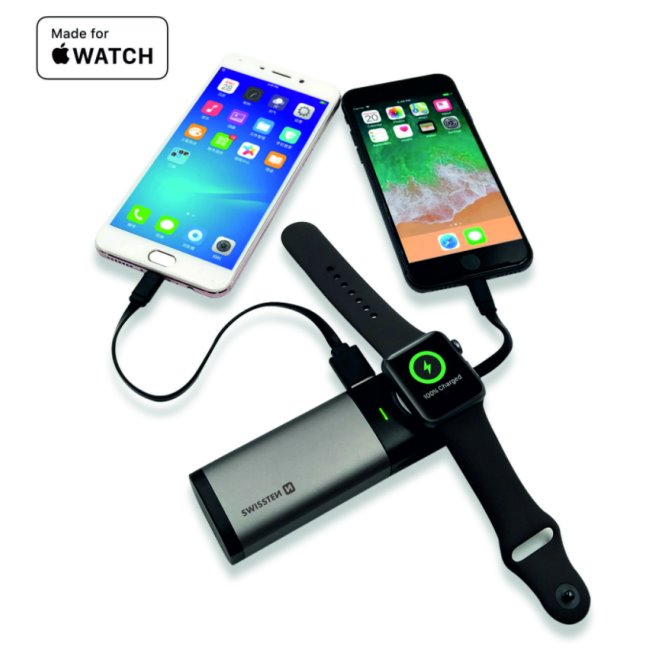 Swissten 2in1 Powerbank MFi for Apple Watch, 6700 mAh Swissten 2in1 Powerbank MFi for Apple Watch, 6700 mAh