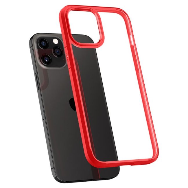 Pouzdro Spigen Ultra Hybrid pro Apple iPhone 12 Pro Max, červené Pouzdro Spigen Ultra Hybrid pro Apple iPhone 12 Pro Max, červené