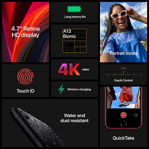 Apple iPhone SE (2020) 128GB | Black, Třída C - použité, záruka 12 měsíců