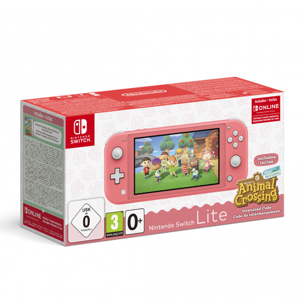 Nintendo Switch Lite, coral + Animal Crossing: New Horizons + trojměsíční předplatné služby Nintendo Switch Online
