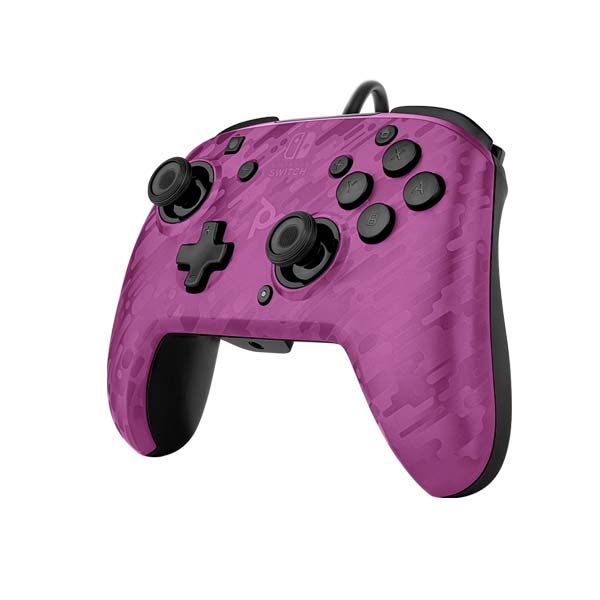 Kabelový ovladač PDP Faceoff Deluxe+ Audio pro Nintendo Switch, Camo Purple