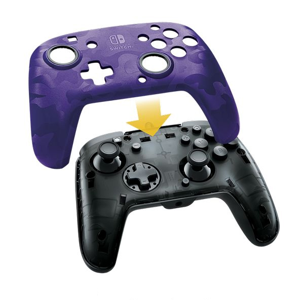 Kabelový ovladač PDP Faceoff Deluxe+ Audio pro Nintendo Switch, Camo Purple