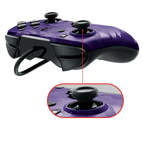 Kabelový ovladač PDP Faceoff Deluxe+ Audio pro Nintendo Switch, Camo Purple