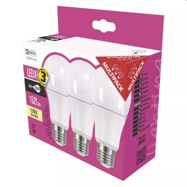 EMOS LED Žárovka Classic A60 14W E27, teplá bílá - 3ks EMOS LED Žárovka Classic A60 14W E27, teplá bílá - 3ks