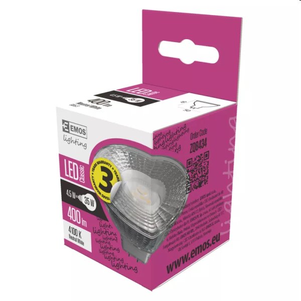 EMOS LED Žárovka Classic MR16 4,5W GU5,3, neutrální bílá EMOS LED Žárovka Classic MR16 4,5W GU5,3, neutrální bílá